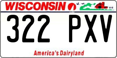 WI license plate 322PXV