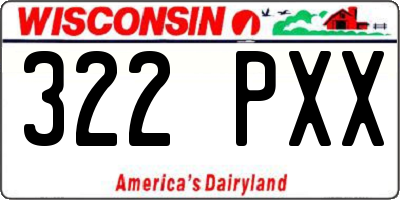 WI license plate 322PXX