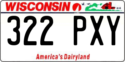 WI license plate 322PXY