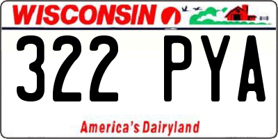 WI license plate 322PYA