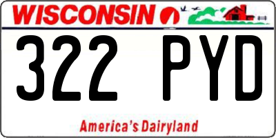 WI license plate 322PYD