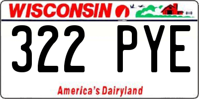 WI license plate 322PYE