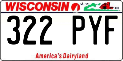 WI license plate 322PYF