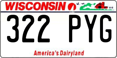 WI license plate 322PYG