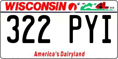 WI license plate 322PYI