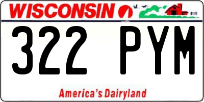 WI license plate 322PYM