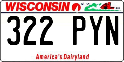 WI license plate 322PYN