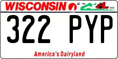 WI license plate 322PYP