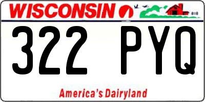 WI license plate 322PYQ