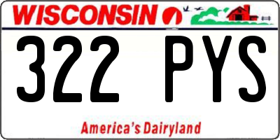 WI license plate 322PYS