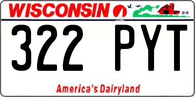 WI license plate 322PYT