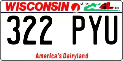 WI license plate 322PYU