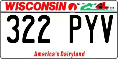 WI license plate 322PYV