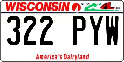 WI license plate 322PYW