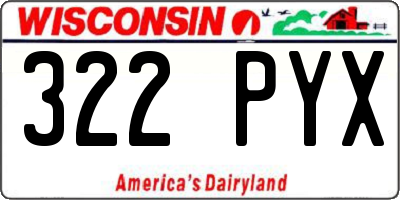 WI license plate 322PYX