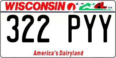 WI license plate 322PYY