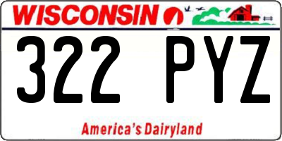 WI license plate 322PYZ