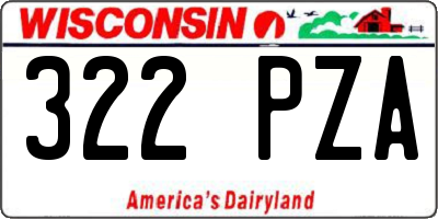 WI license plate 322PZA
