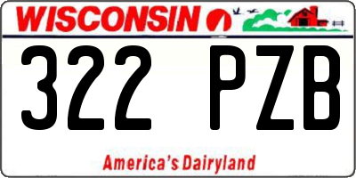 WI license plate 322PZB