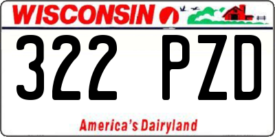 WI license plate 322PZD