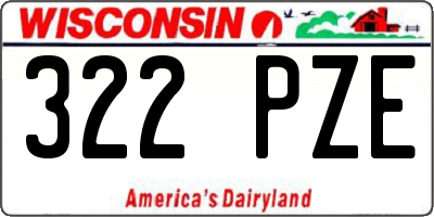 WI license plate 322PZE