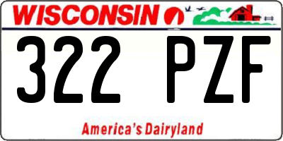 WI license plate 322PZF