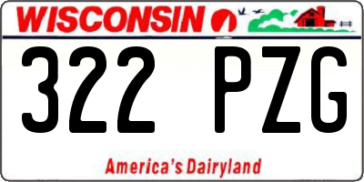 WI license plate 322PZG