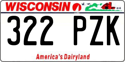 WI license plate 322PZK