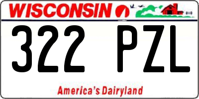 WI license plate 322PZL