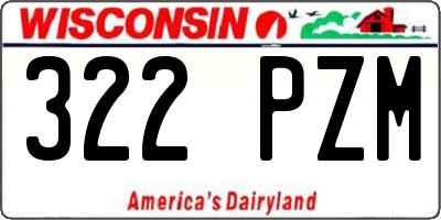 WI license plate 322PZM