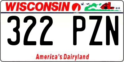 WI license plate 322PZN