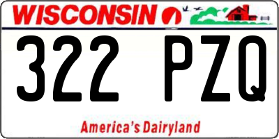 WI license plate 322PZQ