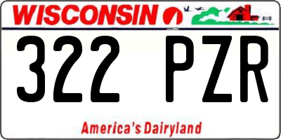 WI license plate 322PZR
