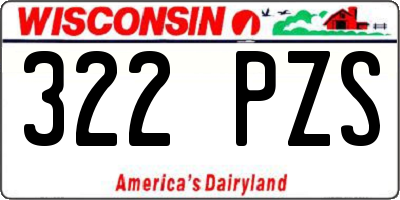 WI license plate 322PZS