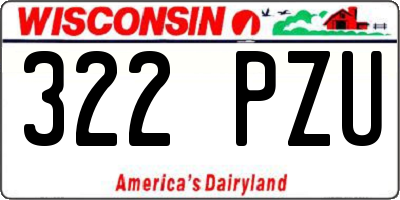 WI license plate 322PZU