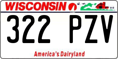 WI license plate 322PZV