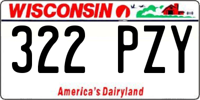WI license plate 322PZY