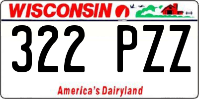 WI license plate 322PZZ