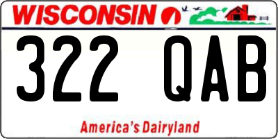 WI license plate 322QAB