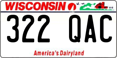 WI license plate 322QAC