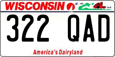 WI license plate 322QAD