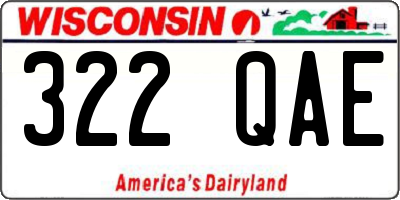 WI license plate 322QAE