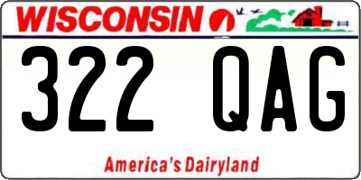 WI license plate 322QAG