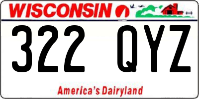WI license plate 322QYZ