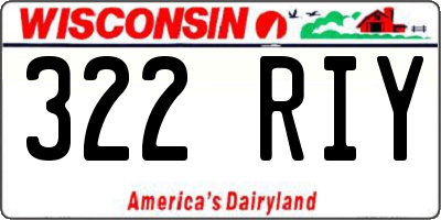 WI license plate 322RIY