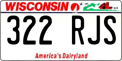 WI license plate 322RJS
