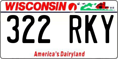 WI license plate 322RKY