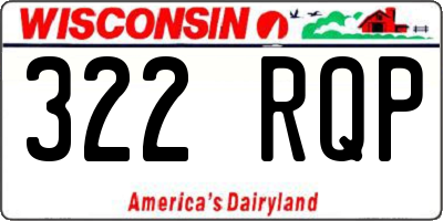 WI license plate 322RQP