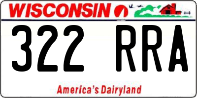 WI license plate 322RRA