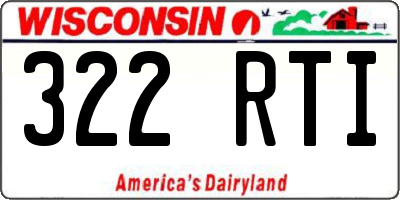 WI license plate 322RTI